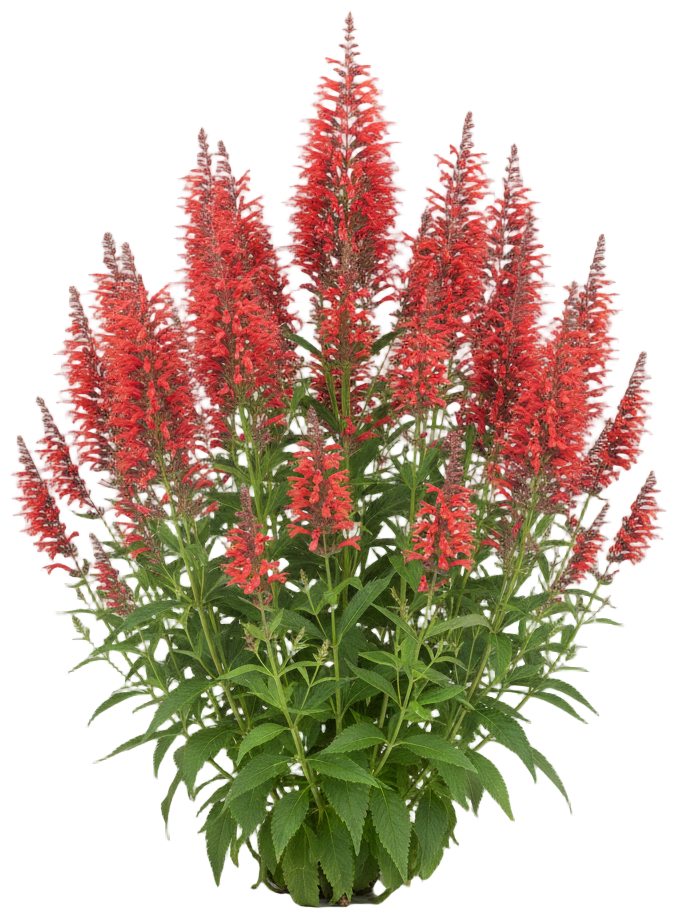 Agastache 'Firebird' cut-out illustration