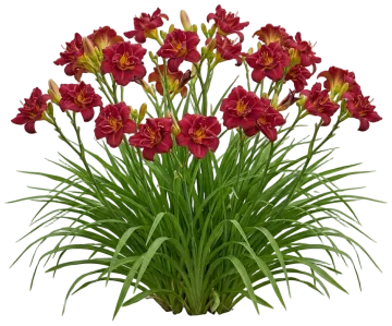Double Pardon Me Daylily cut-out illustration