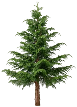 Hinoki Cypress cut-out illustration