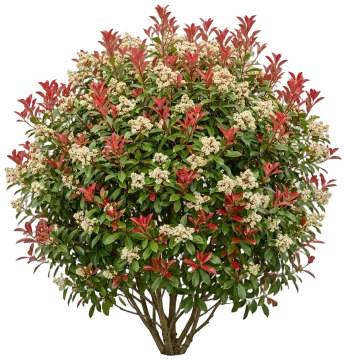 Red Robin Photinia cut-out illustration