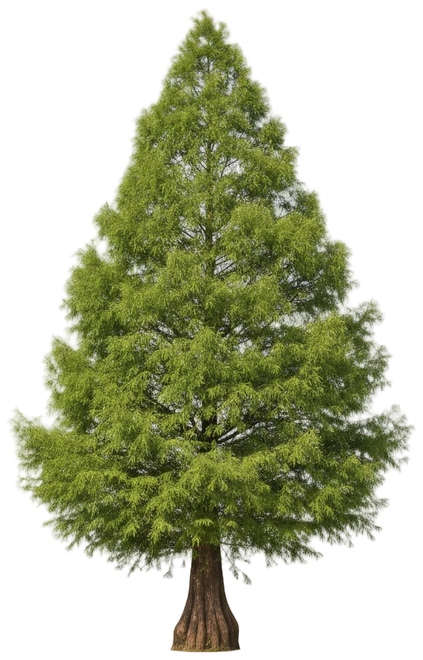 Bald Cypress cut-out illustration