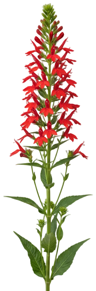 Cardinal Flower cut-out illustration