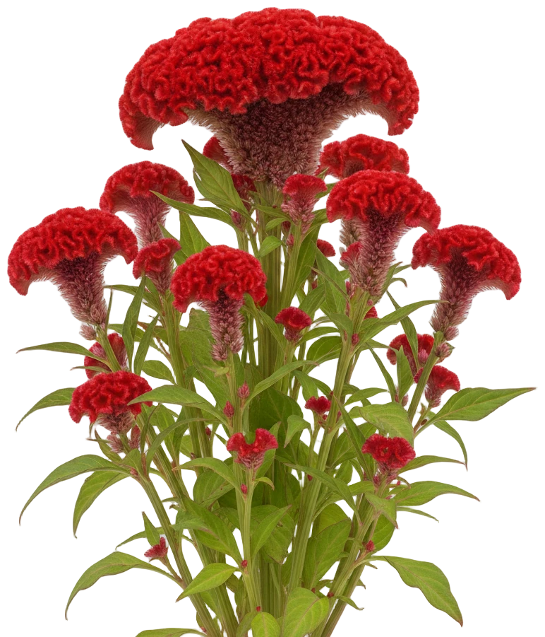 Cockscomb Red cut-out illustration