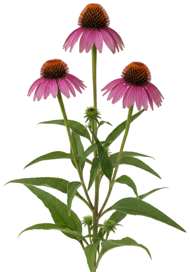Purple Coneflower cut-out illustration