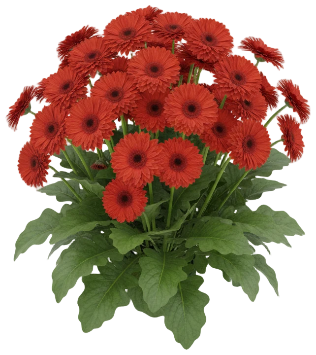 Red Gerbera cut-out illustration