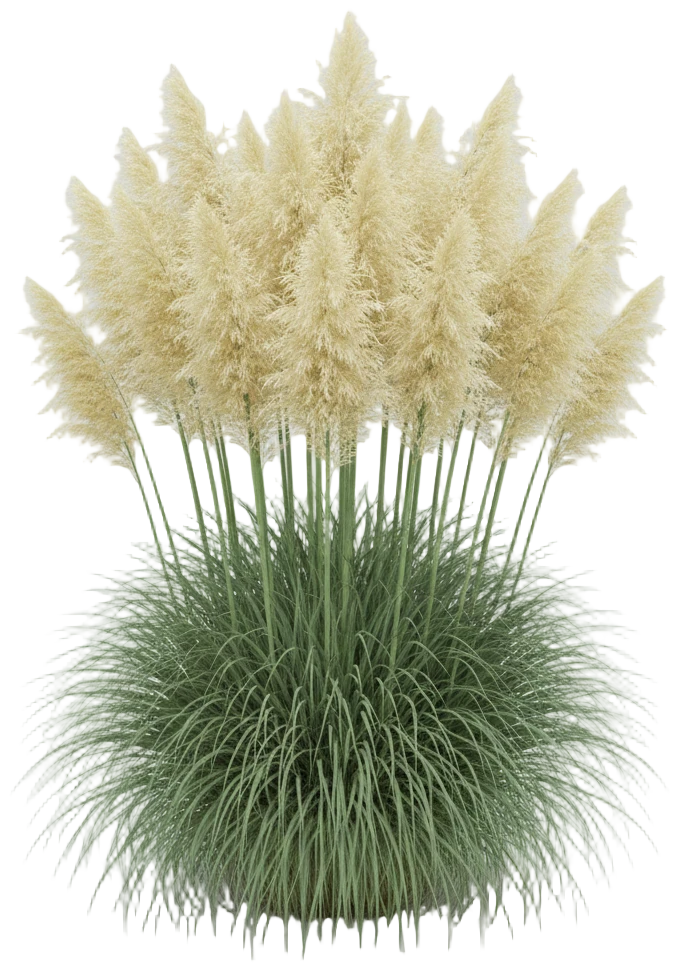 Dwarf Pampas (Pumila) cut-out illustration
