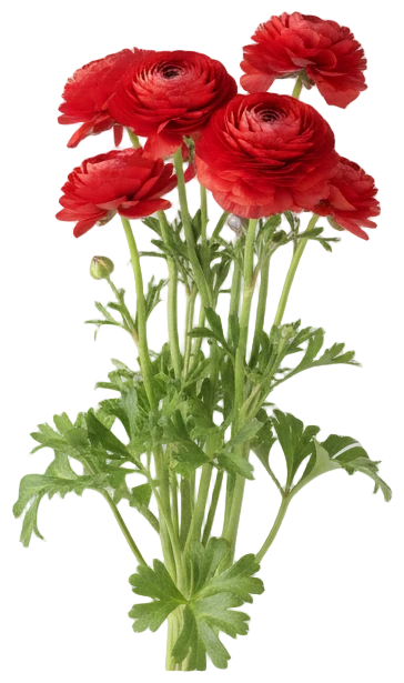 Red Ranunculus cut-out illustration