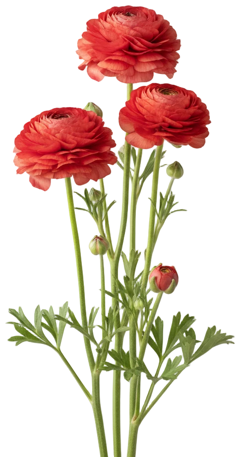 Salmon Ranunculus cut-out illustration