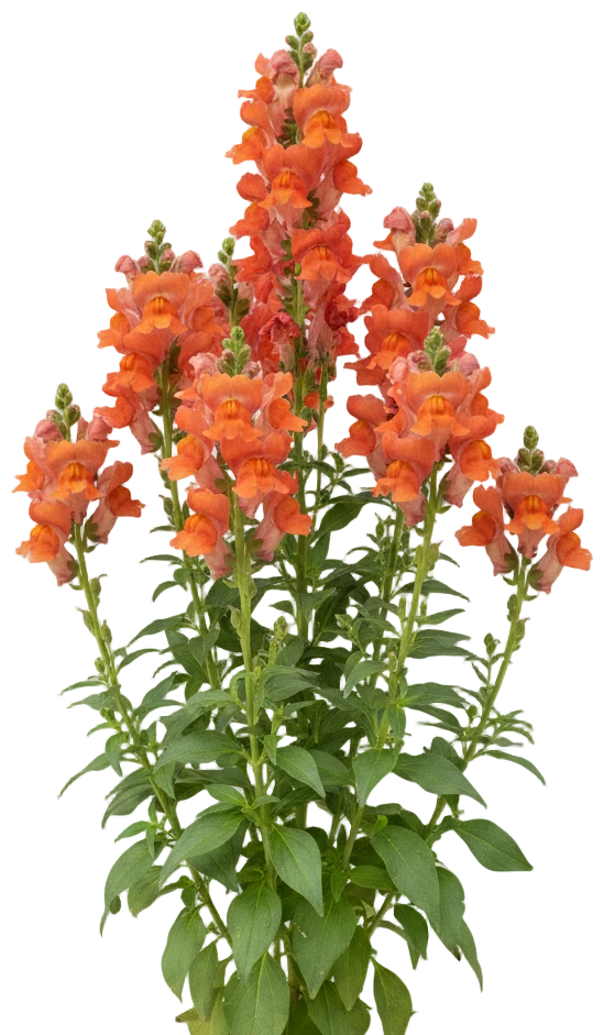 Orange Snapdragon cut-out illustration