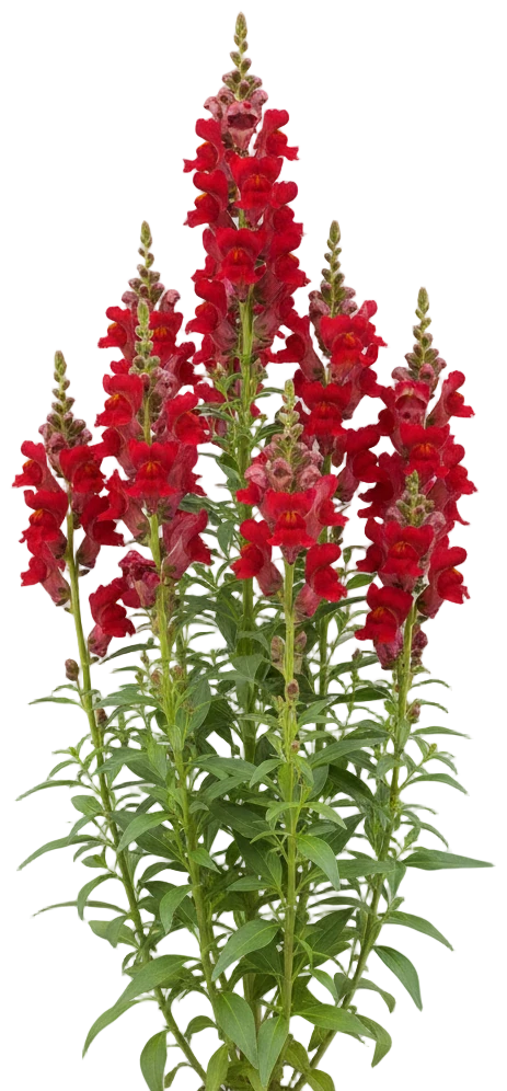 Red Snapdragon cut-out illustration