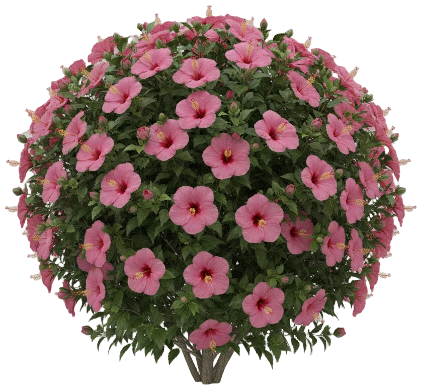 Tropical Hibiscus cut-out illustration