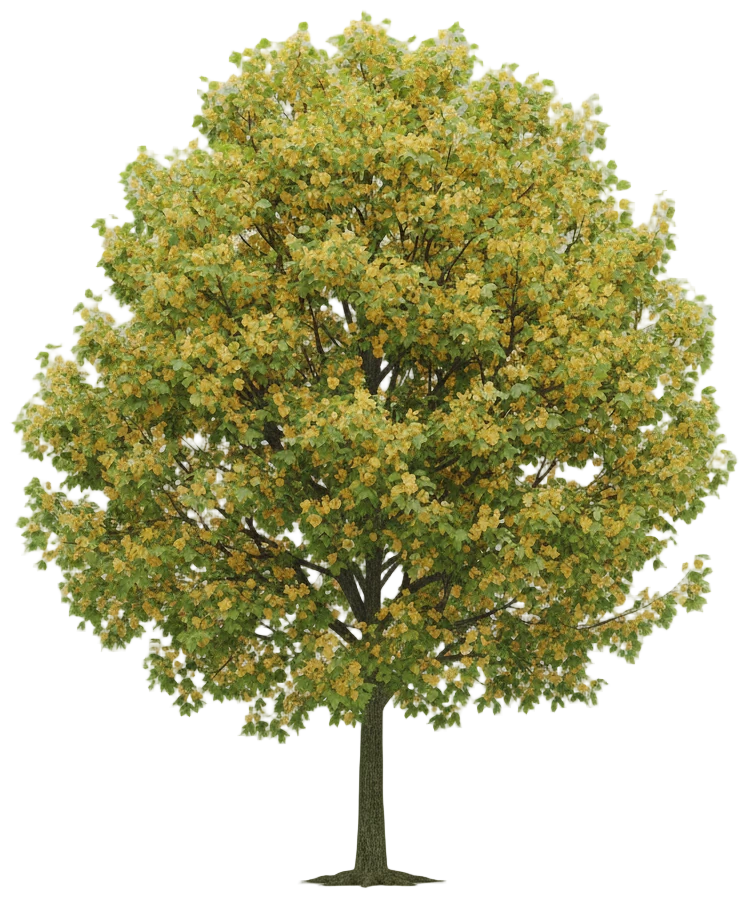 Tulip Tree cut-out illustration