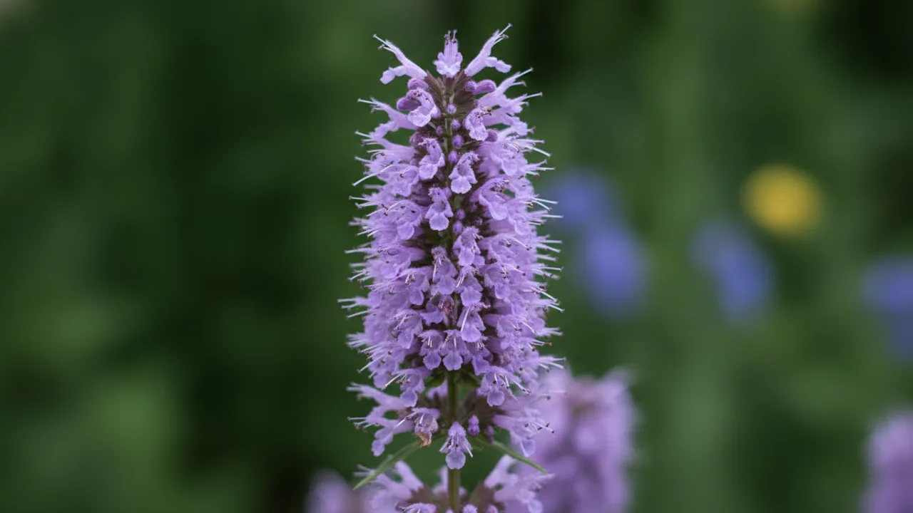 Anise Hyssop in bloom, illustrated plant card