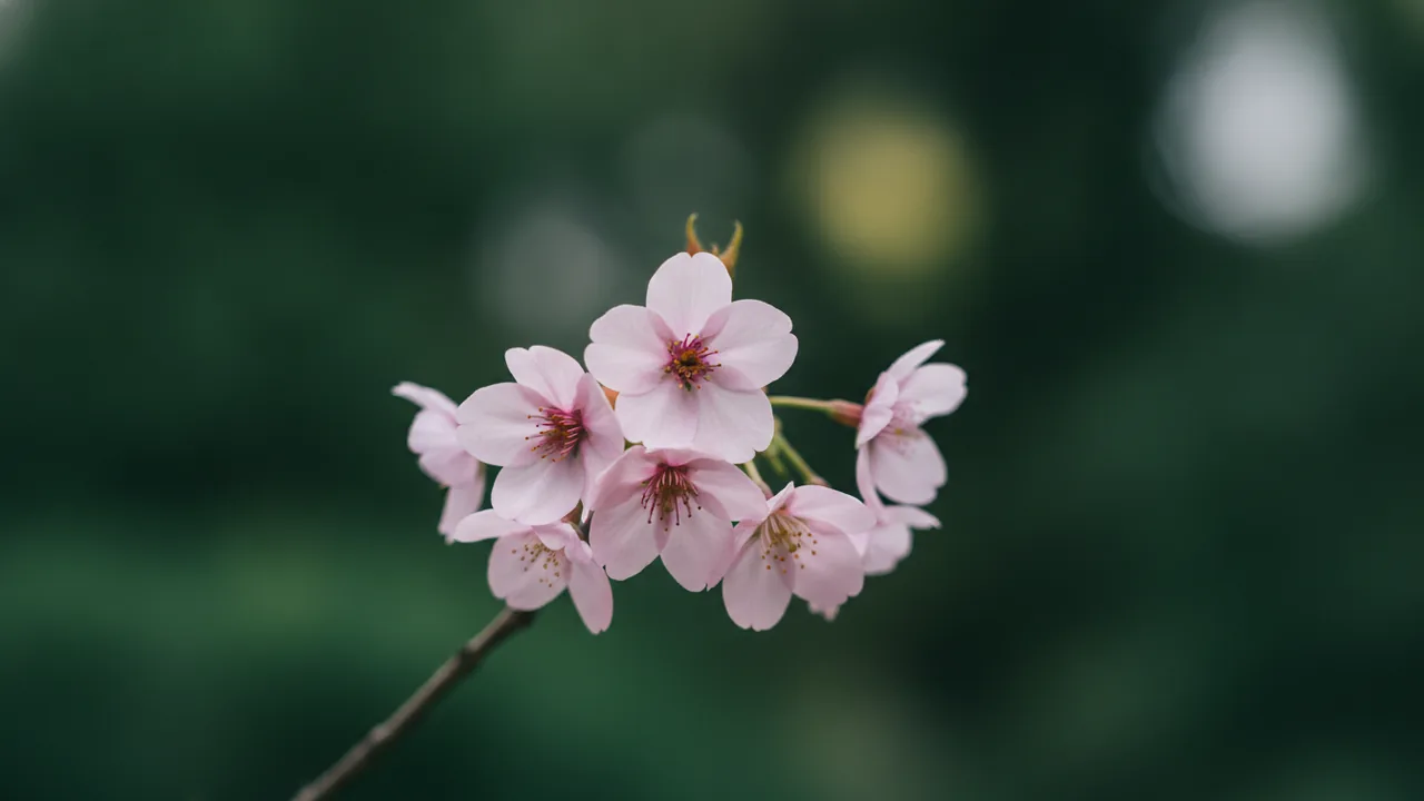 Akebono Cherry (Prunus × yedoensis 'Akebono') - pink flowers, illustrated plant card