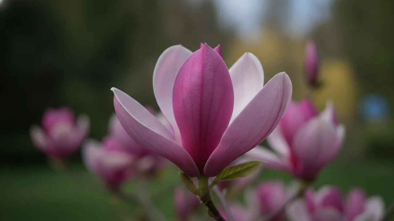 Alexandrina Magnolia (Magnolia × soulangeana 'Alexandrina') - pink flowers, illustrated plant card