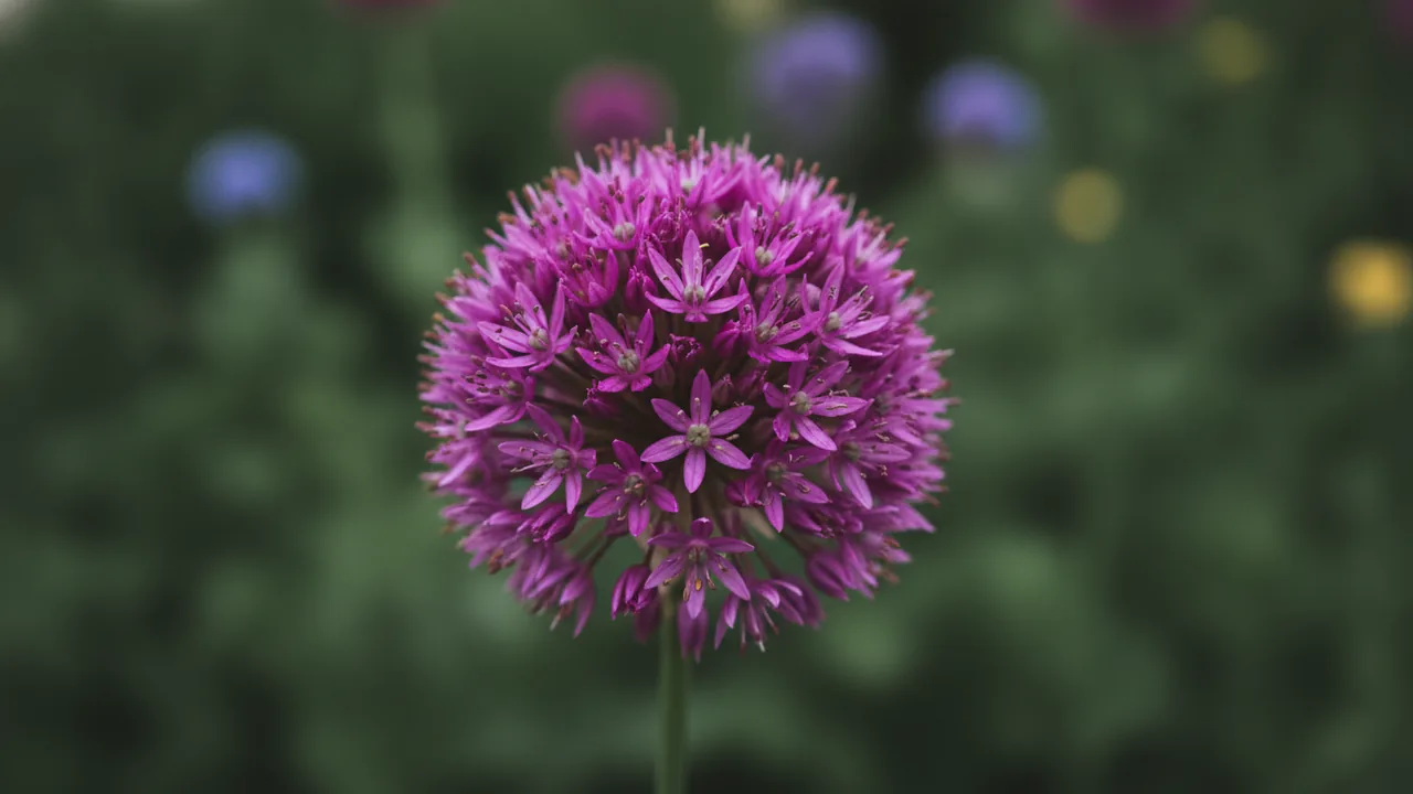 Millenium (Allium 'Millenium') - purple flowers, illustrated plant card