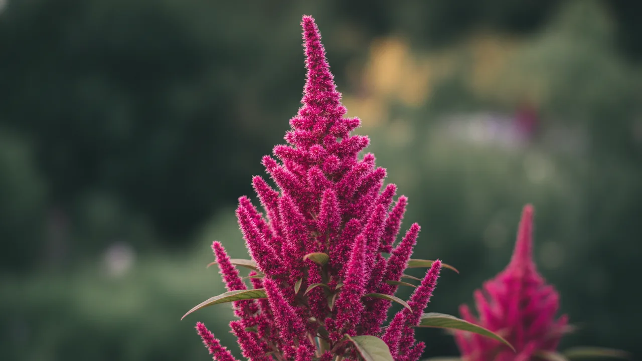 Dreadlocks (Amaranthus caudatus 'Dreadlocks') - red flowers, illustrated plant card