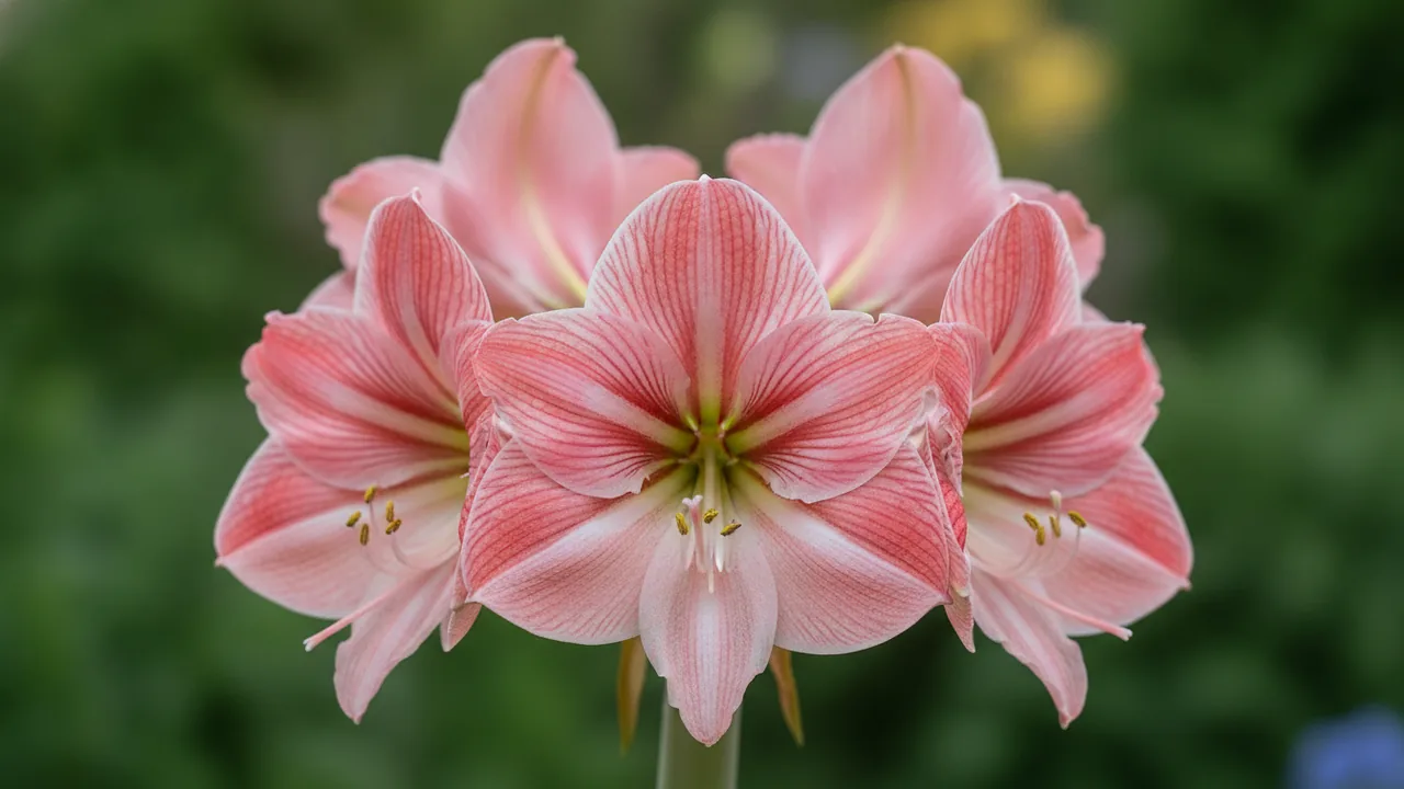 Apple Blossom (Hippeastrum 'Apple Blossom') - white flowers, illustrated plant card