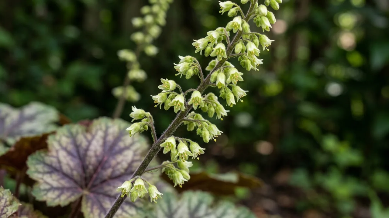 American Alumroot (Heuchera americana) - foliage plant, illustrated plant card