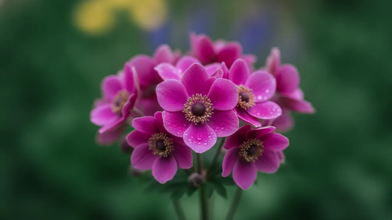 Sylphide (Anemone coronaria 'Sylphide') - pink flowers, illustrated plant card