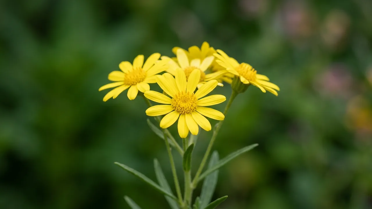 Angelita Daisy (Tetraneuris acaulis) - yellow flowers, illustrated plant card