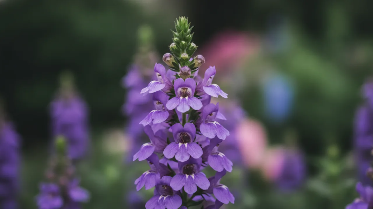 Serena Purple (Angelonia 'Serena Purple') - purple flowers, illustrated plant card