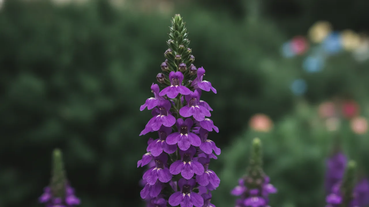 Angelonia (Angelonia angustifolia) - purple flowers, illustrated plant card