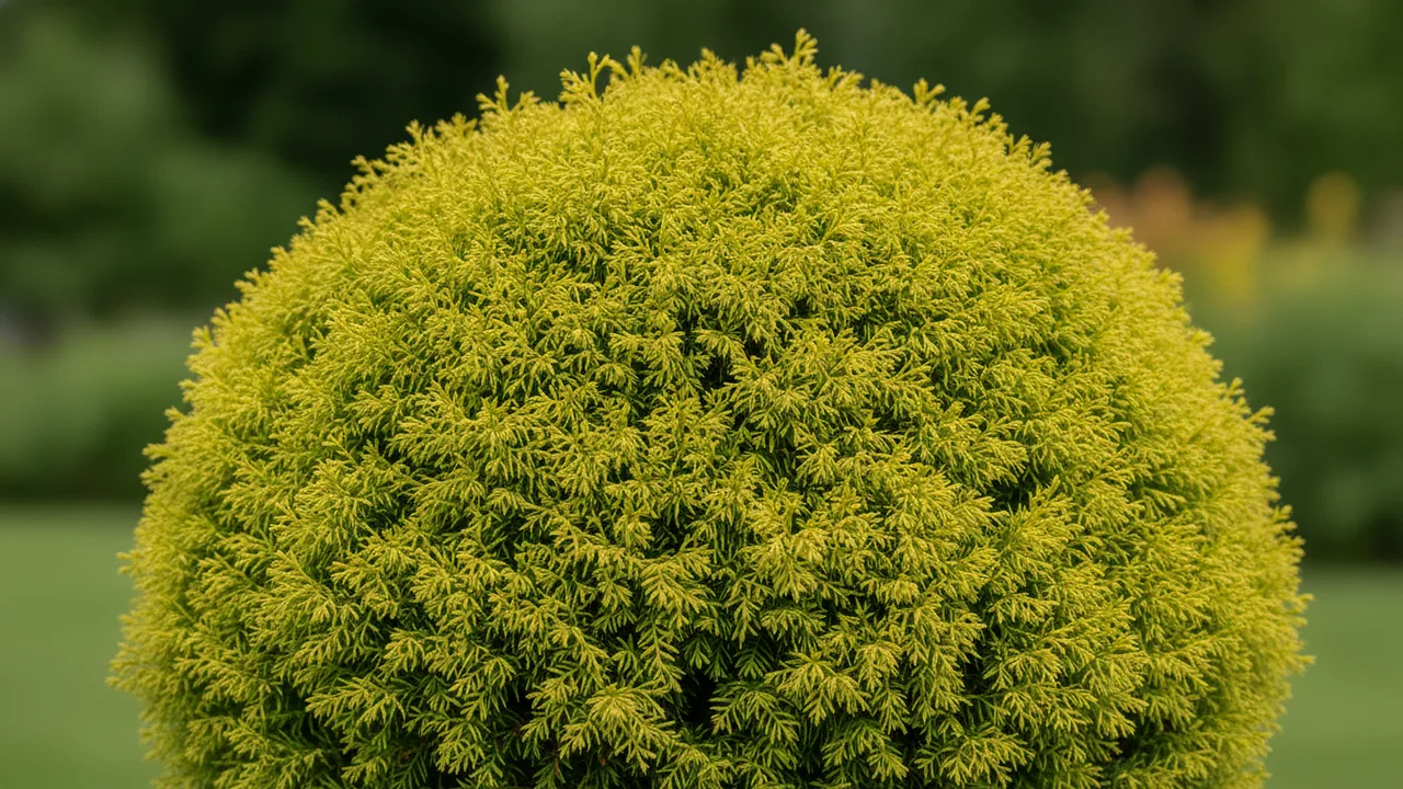 Fire Chief (Thuja occidentalis 'Fire Chief') - foliage plant, illustrated plant card