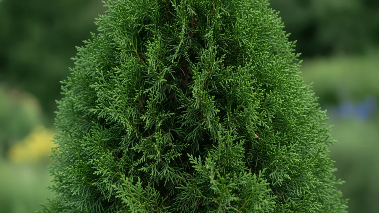 Green Giant (Thuja plicata 'Green Giant') - foliage plant, illustrated plant card
