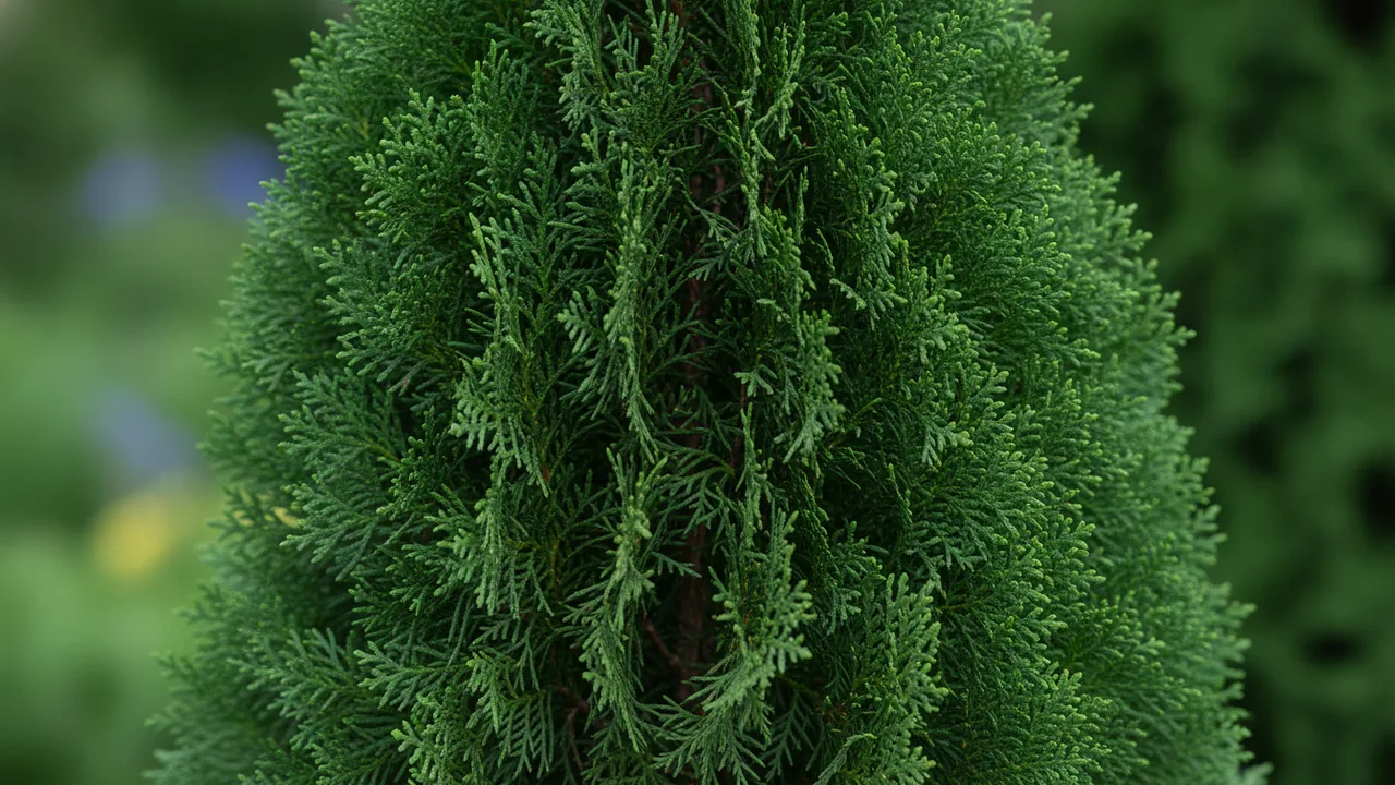 Holmstrup (Thuja occidentalis 'Holmstrup') - foliage plant, illustrated plant card