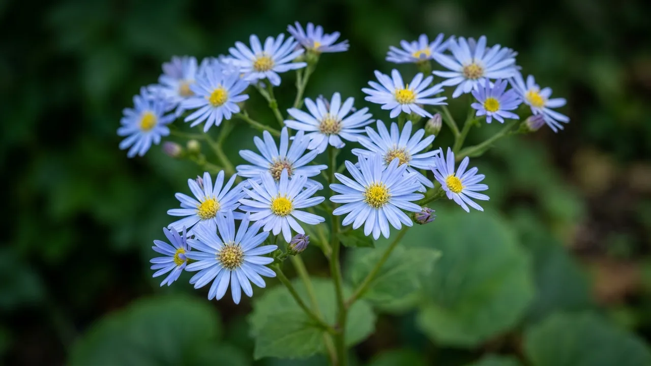 Bigleaf Aster (Eurybia macrophylla) - foliage plant, illustrated plant card