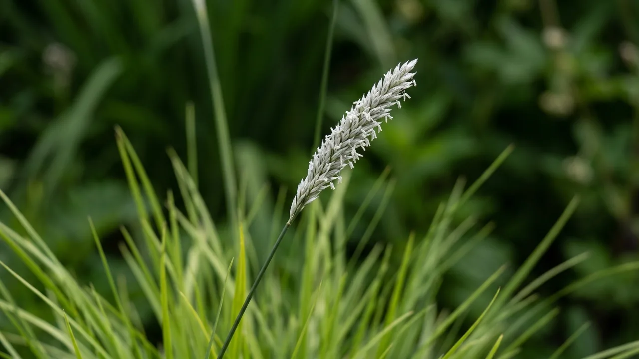 Autumn Moor Grass (Sesleria autumnalis) - foliage plant, illustrated plant card