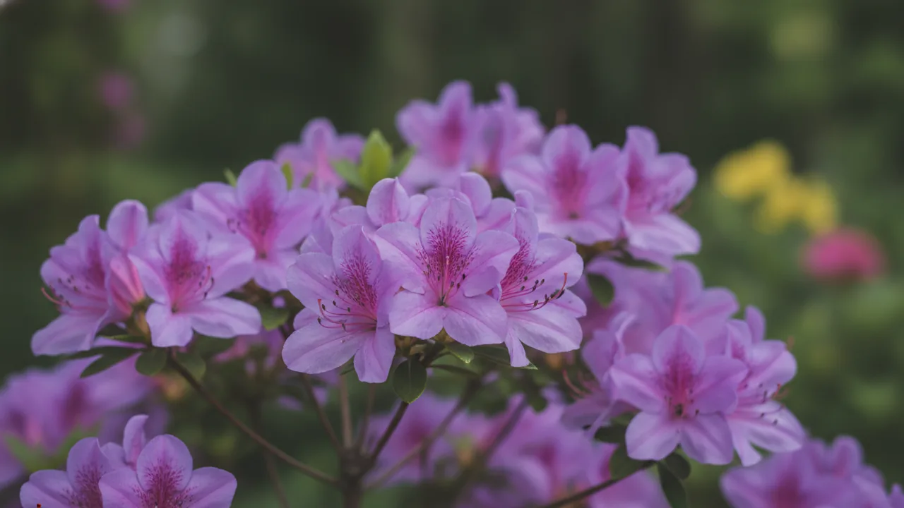 Encore Autumn Amethyst (Rhododendron 'Encore Autumn Amethyst') - purple flowers, illustrated plant card