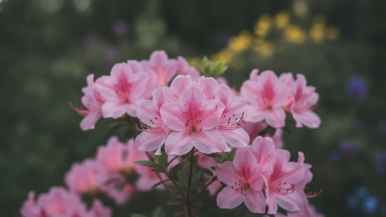 George Tabor (Rhododendron 'George Tabor') - pink flowers, illustrated plant card