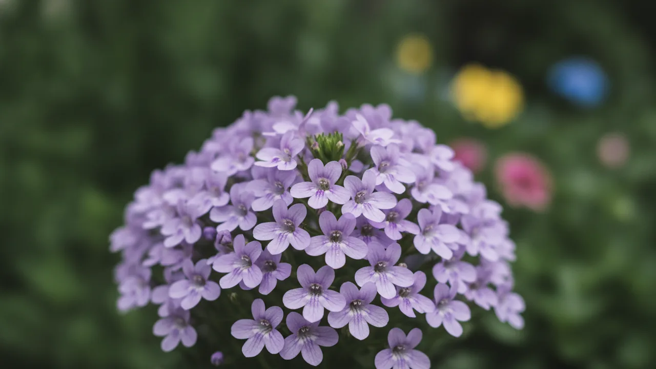 Lavender Bacopa (Chaenostoma cordatum) - purple flowers, illustrated plant card