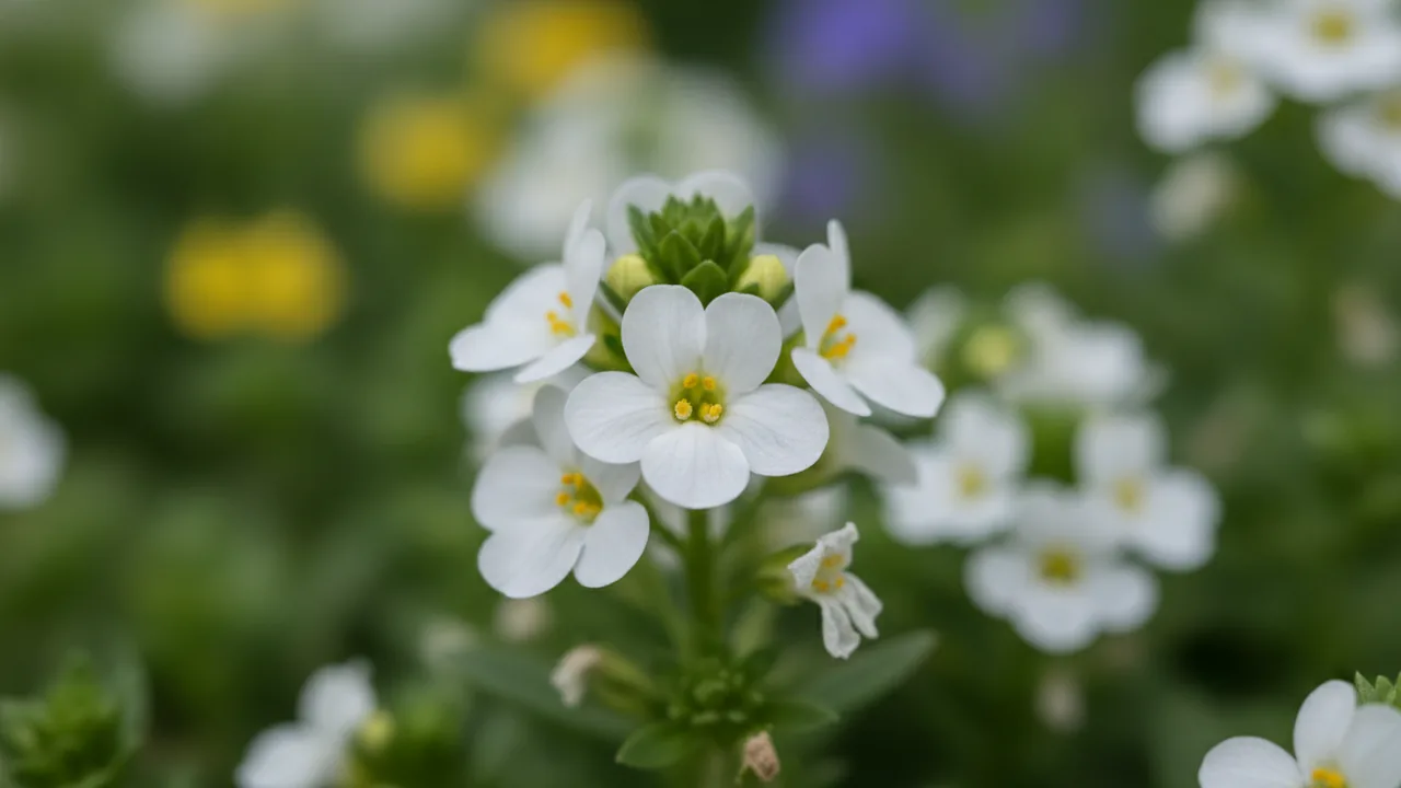 Bacopa (Chaenostoma cordatum) - white flowers, illustrated plant card