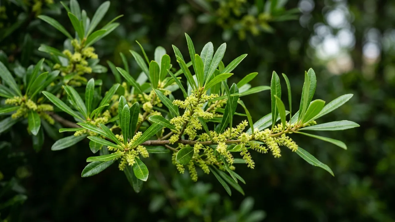 Bayside Bonito Southern Wax Myrtle (Myrica cerifera 'JBG 1000') - foliage plant, illustrated plant card