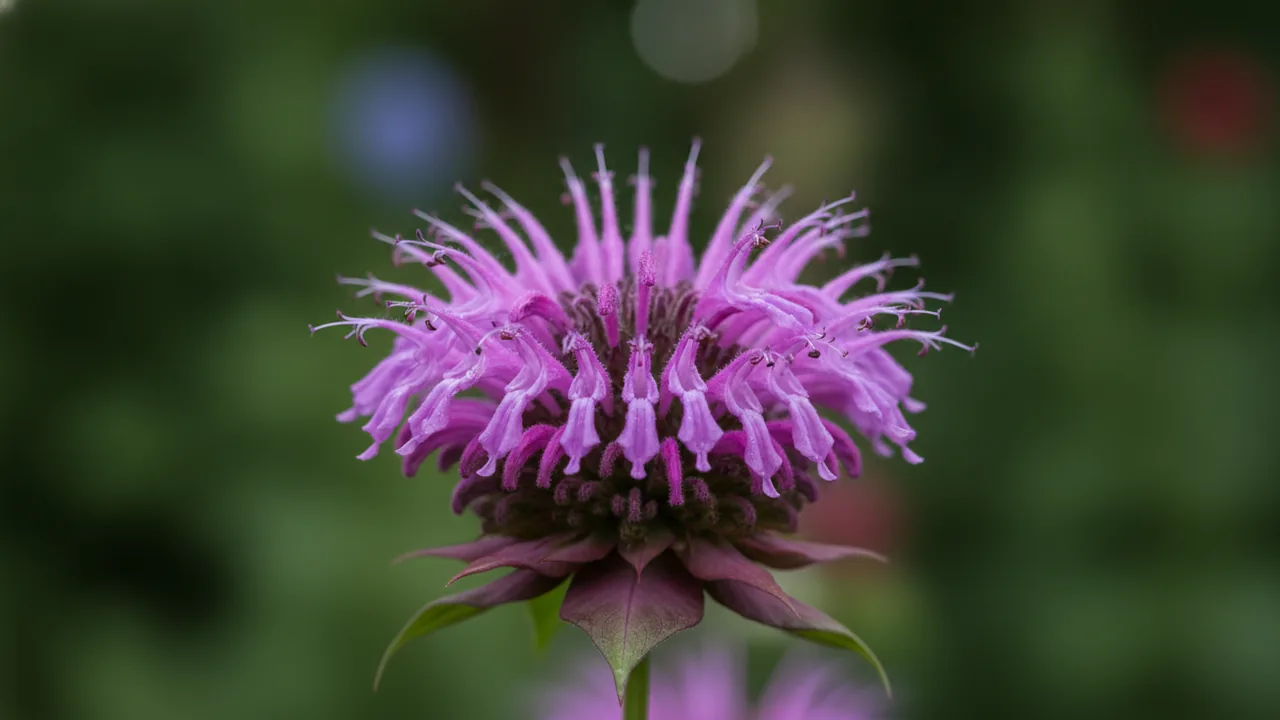 Claire Grace (Monarda fistulosa 'Claire Grace') - purple flowers, illustrated plant card