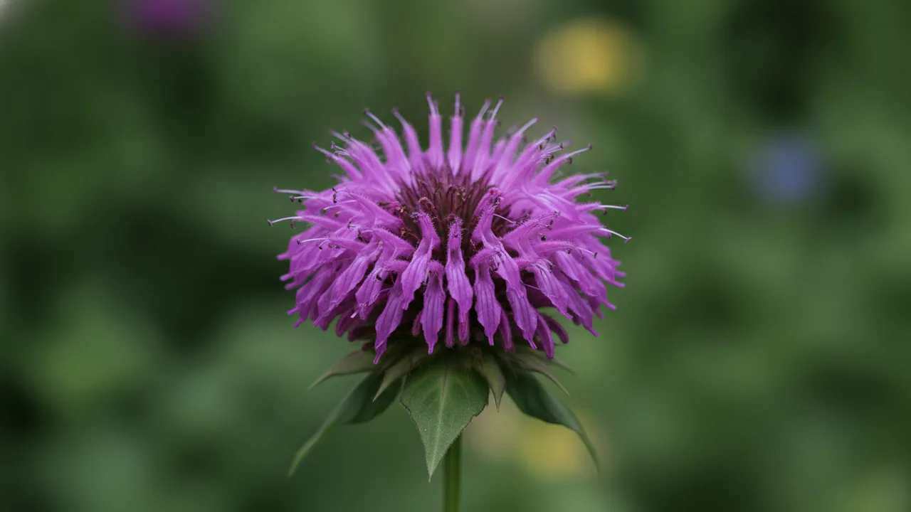 Pardon My Purple (Monarda didyma 'Pardon My Purple') - purple flowers, illustrated plant card