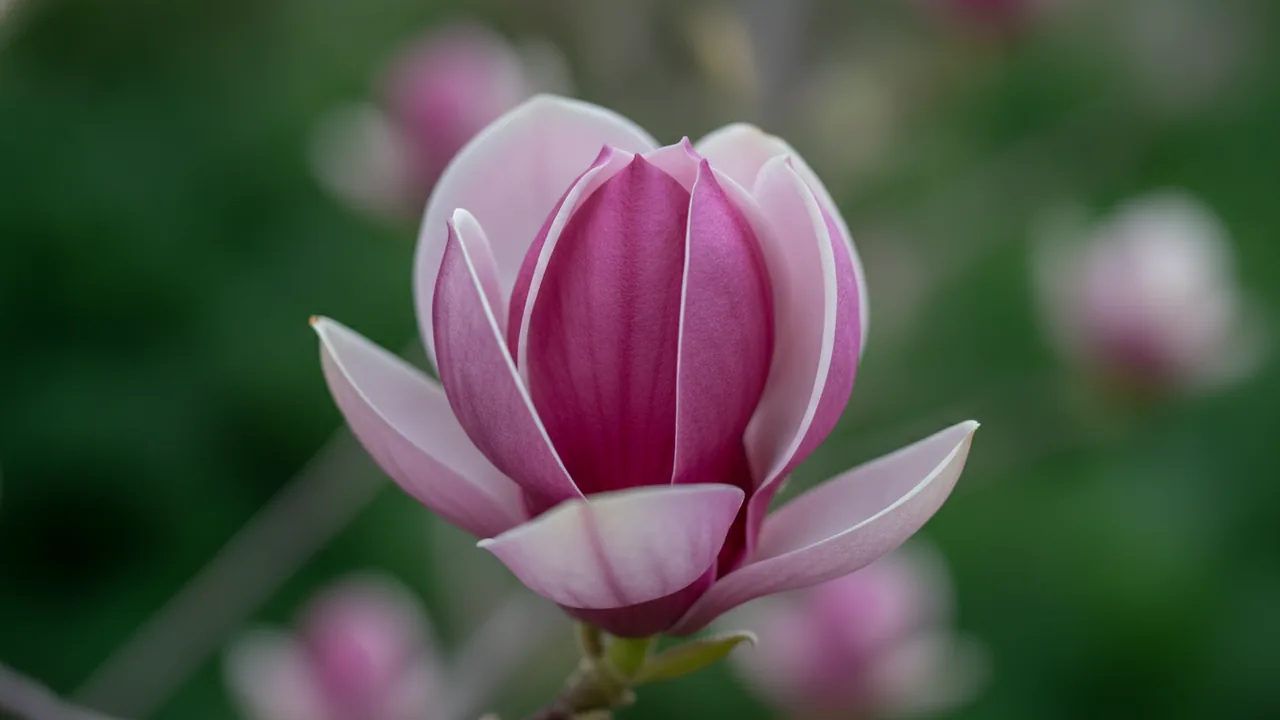 Betty Magnolia (Magnolia 'Betty') - purple flowers, illustrated plant card