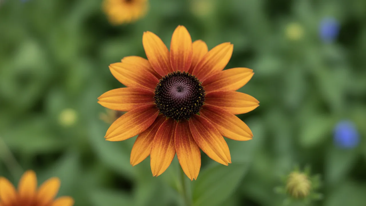 Denver Daisy (Rudbeckia hirta 'Denver Daisy') - yellow flowers, illustrated plant card