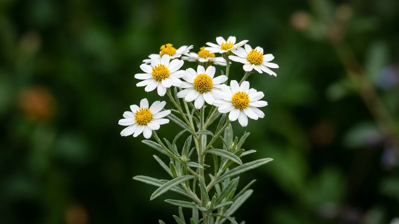 Blackfoot Daisy (Melampodium leucanthum) - white flowers, illustrated plant card