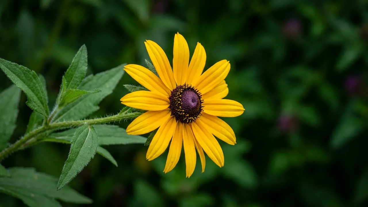 Blackjack Gold Black-Eyed Susan (Rudbeckia triloba 'Blackjack Gold') - yellow flowers, illustrated plant card