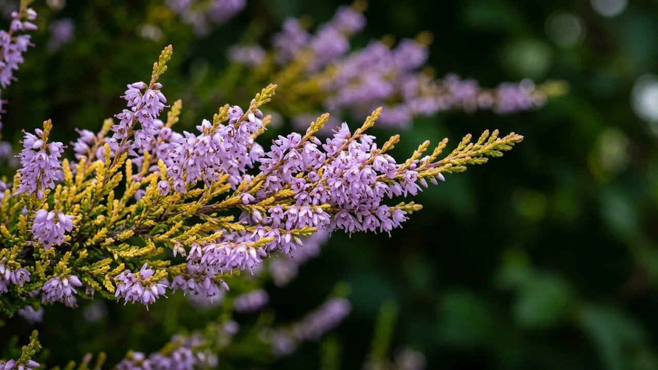 Blazeaway Heather (Calluna vulgaris 'Blazeaway') - foliage plant, illustrated plant card