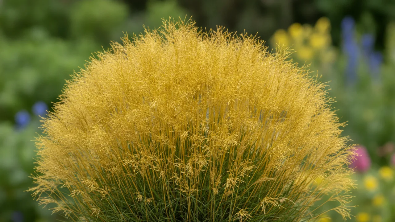 Golden Toupee (Festuca glauca 'Golden Toupee') - foliage plant, illustrated plant card