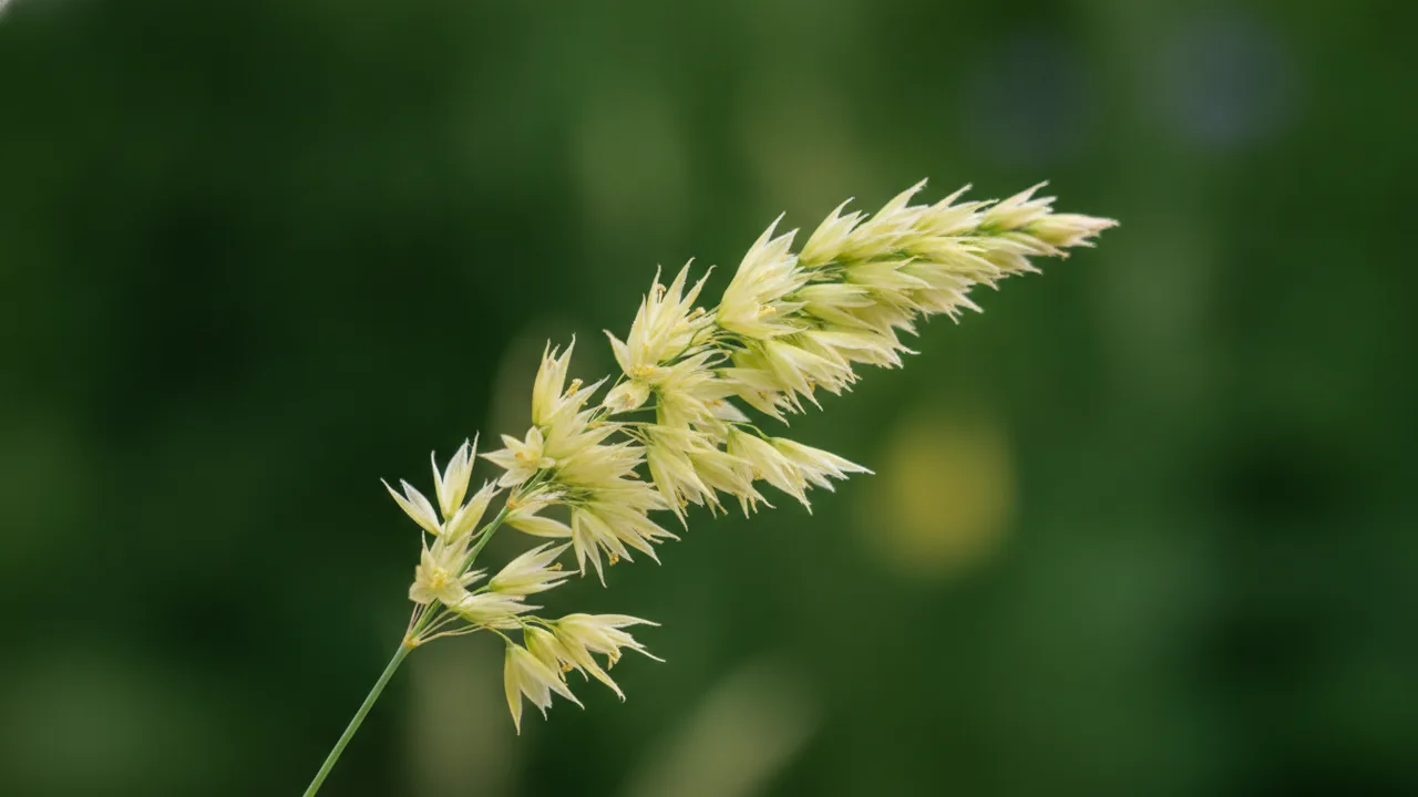 Blue Oat Grass (Helictotrichon sempervirens) - blue flowers, illustrated plant card
