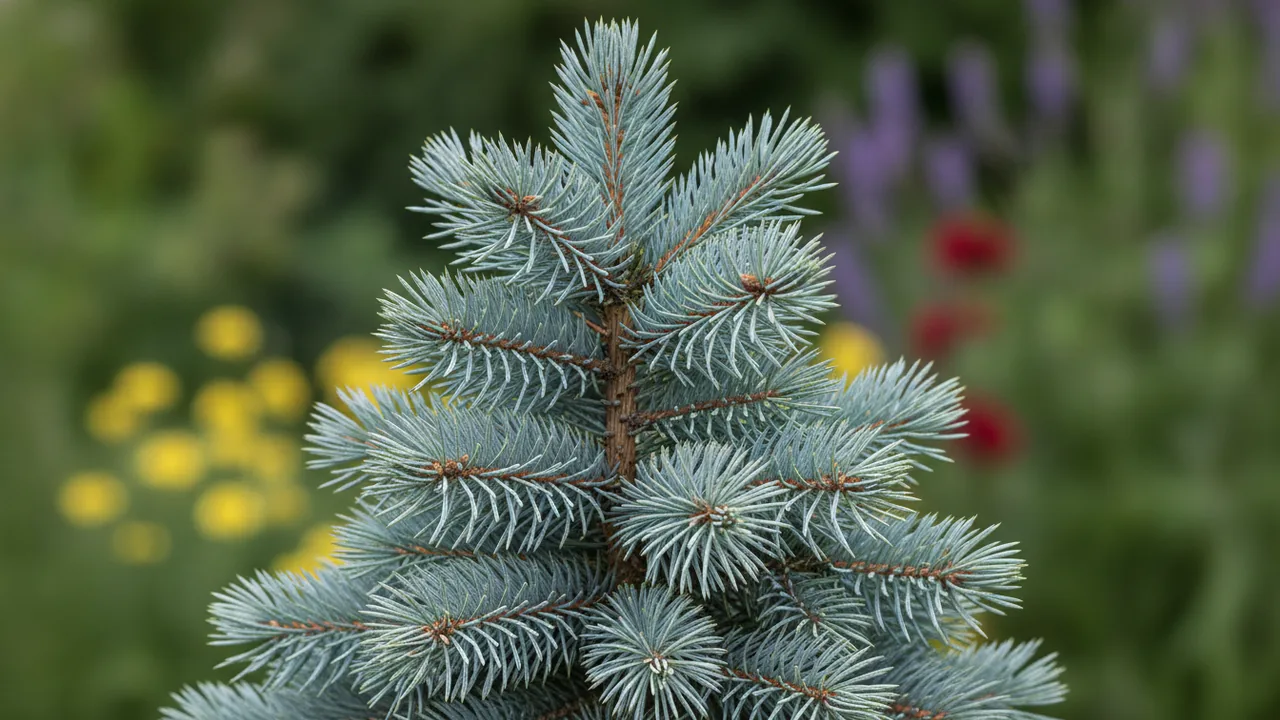 Hoopsii (Picea pungens 'Hoopsii') - foliage plant, illustrated plant card