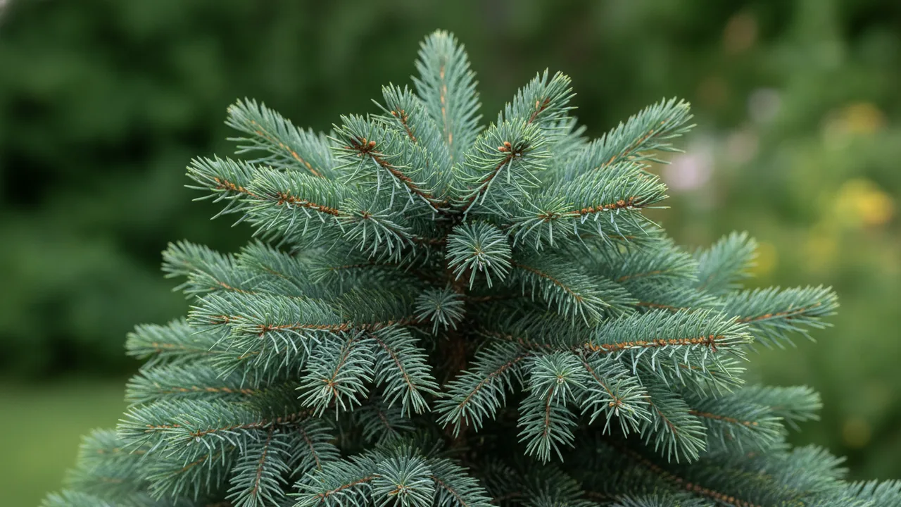 Montgomery (Picea pungens 'Montgomery') - foliage plant, illustrated plant card