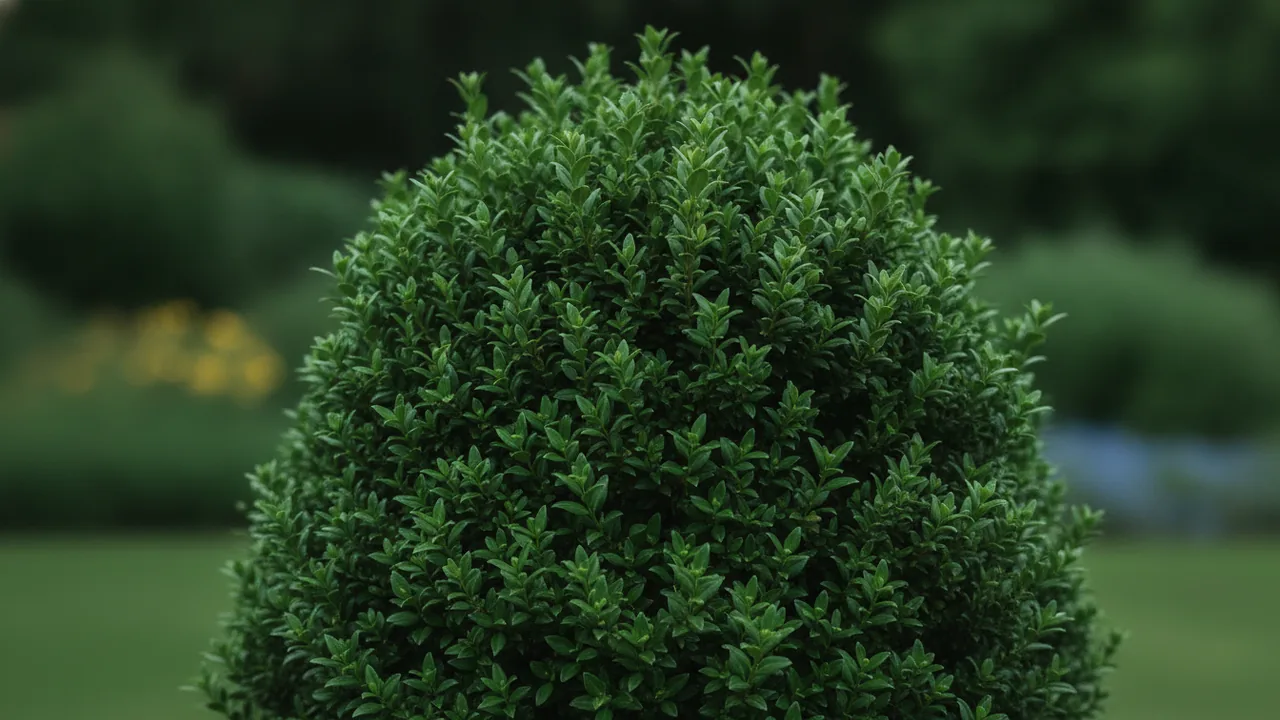 Graham Blandy (Buxus sempervirens 'Graham Blandy') - foliage plant, illustrated plant card