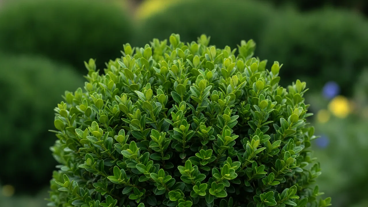 Winter Gem (Buxus microphylla 'Winter Gem') - foliage plant, illustrated plant card